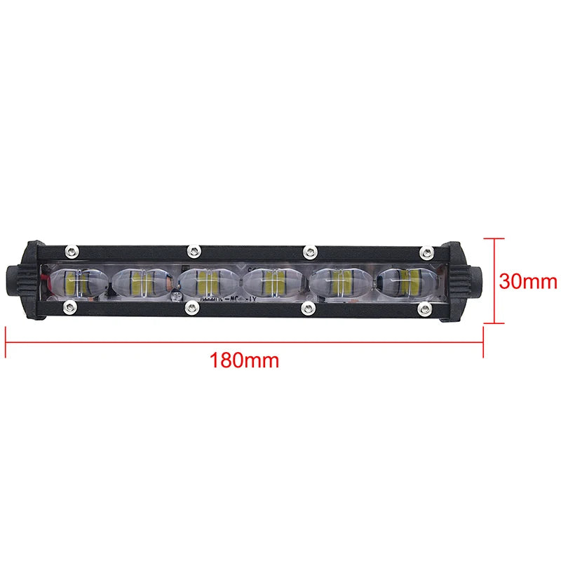 LED Light Bar 8-Inch 30W 6000K 12-24V Offroad Spot Flood Lamp for Jeep Vehicles All-Terrain Lighting
