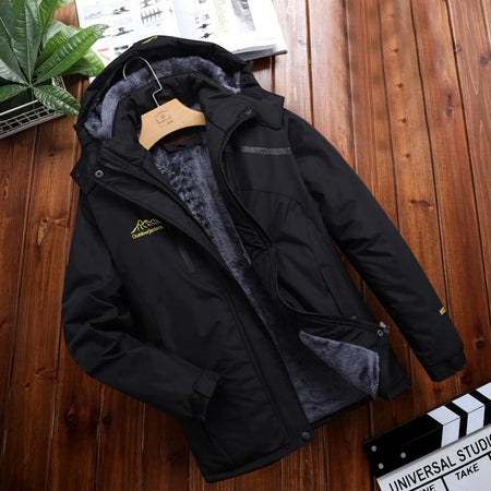 Women's Solid Colour Waterproof Windbreaker Jacket with Fleece Lining black / M / CN