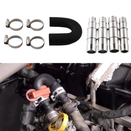 626-001 Billets Aluminum Engine Heater Core Bypass Kit With 5/8' 3/4' Hose Diameter Compatible With Most Common Heater Hoses by InterCyprus Trading Ltd