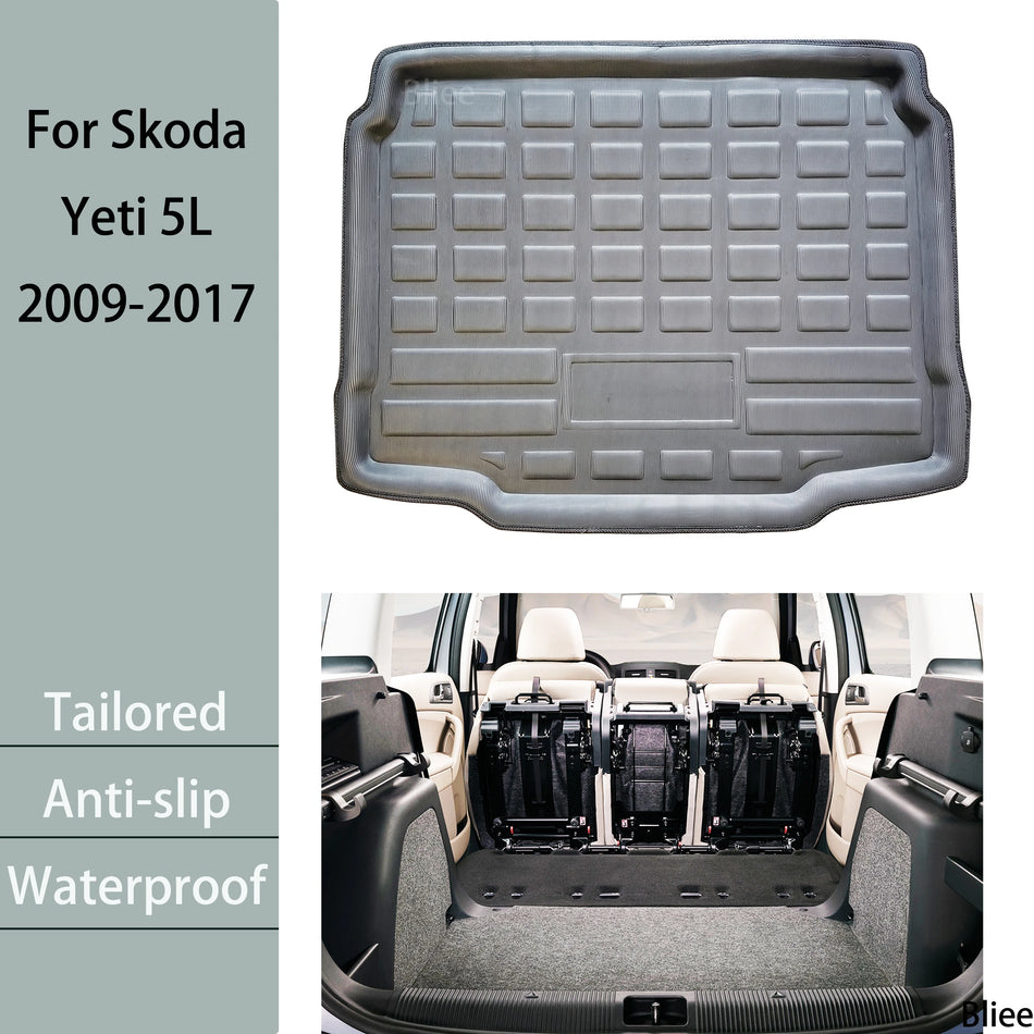 Tapete de Bagageira Traseiro em EVA 3D para Skoda Yeti 5L Sedan com Piso Inferior