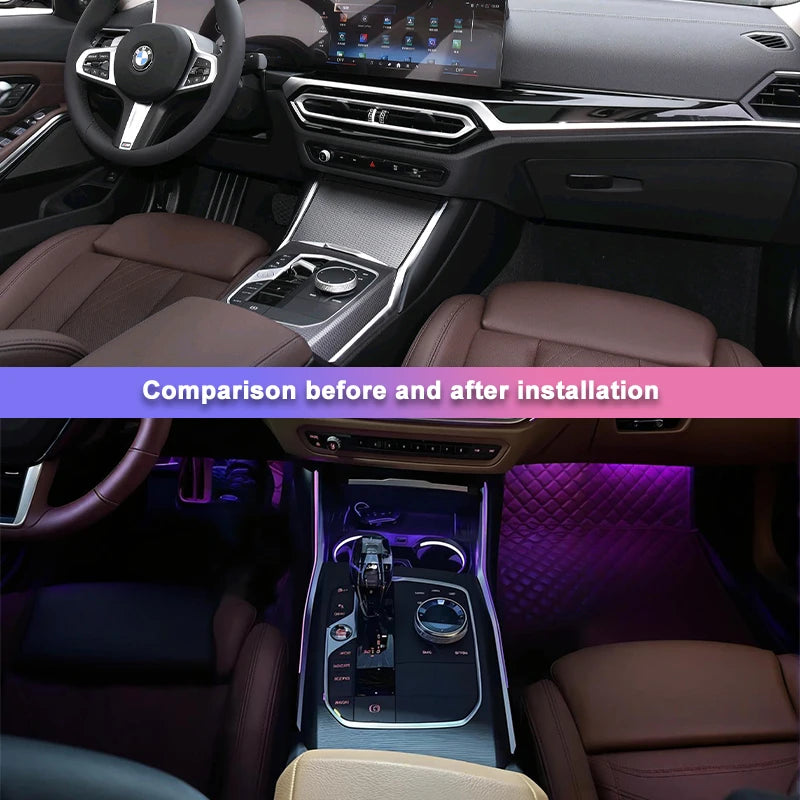 Oświetlenie ambientowe konsoli centralnej BMW Serii 3/4 z oryginalnym wykończeniem ABS Ambient Sync