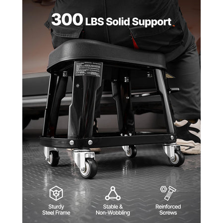 SucceBuy Mechanic Stool 300lbs &ndash; 360 Degree Swivel