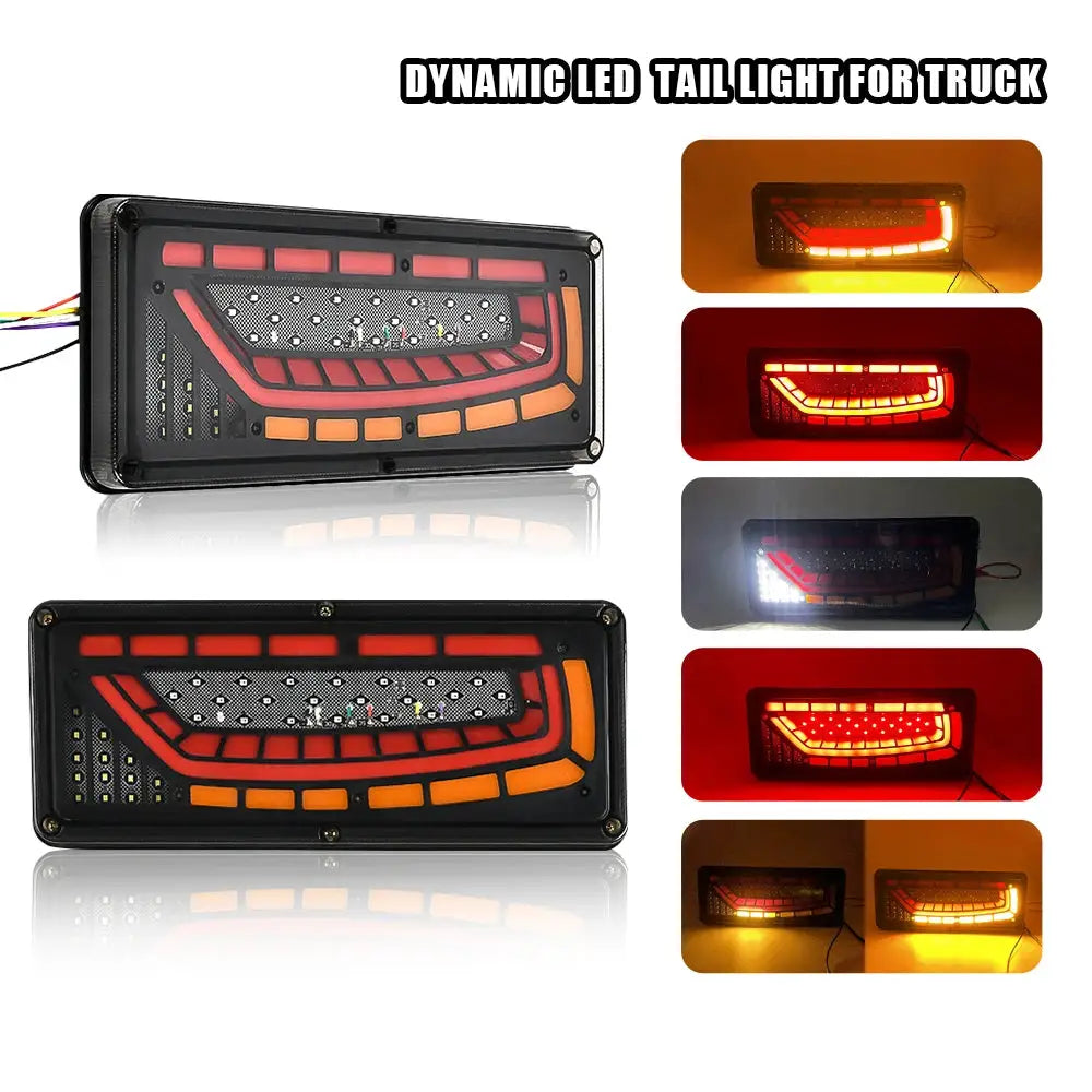 2PCS 12/24V Dynamic LED Truck Tail Light Turn Signal Rear Brake Lights Reverse Signal Lamp Trailer Lorry Bus Camper Caravan by InterCyprus Trading Ltd