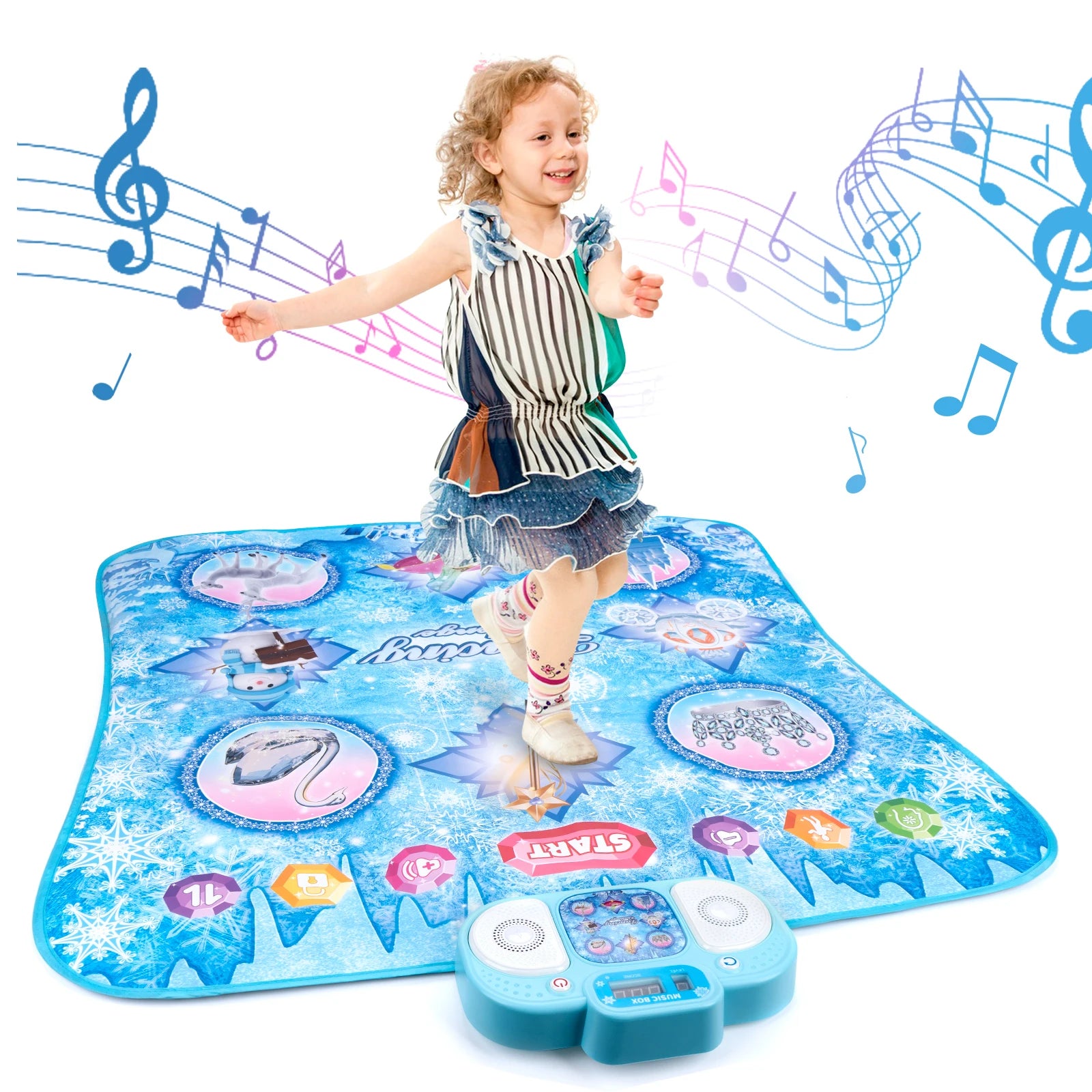 Dancing Blanket 106x80CM &ndash; Interactive Educational Dance Mat for Kids Single Blue