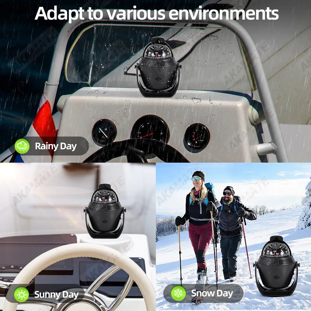 Ball Shaped Navigation Compass &ndash; Pivoting Marine Design