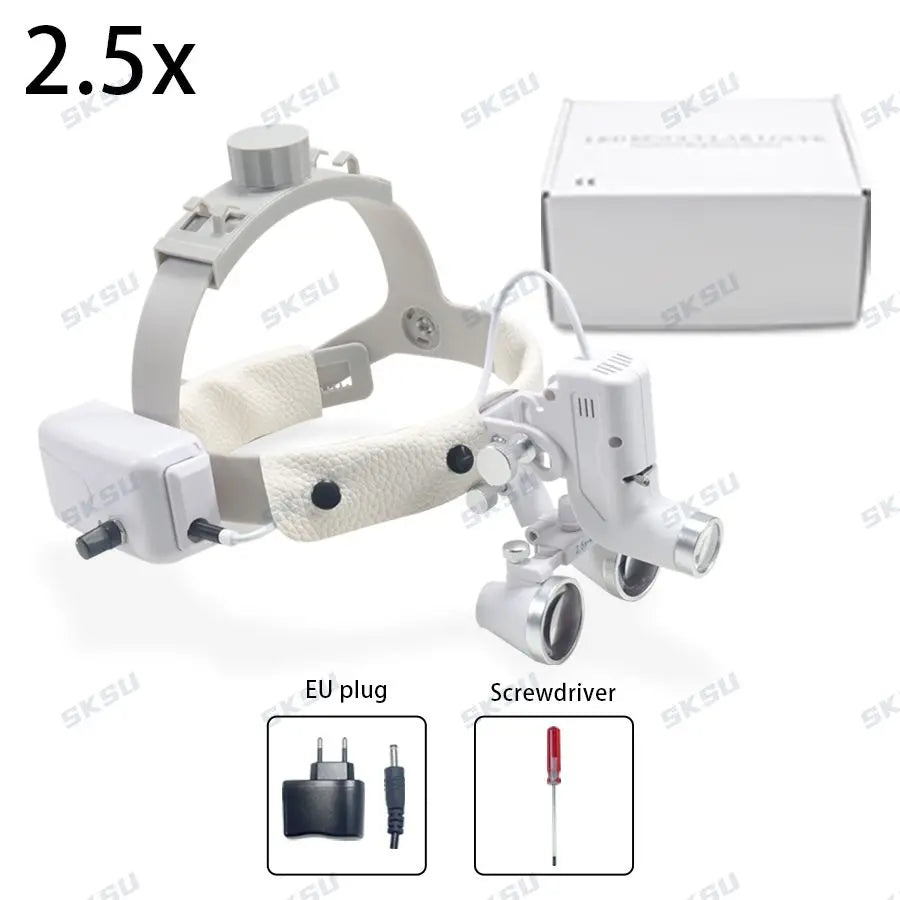 LED Dental Loupes Headlamp 5W 2.5X 3.5X &ndash; High Illumination 2.5X EU plug
