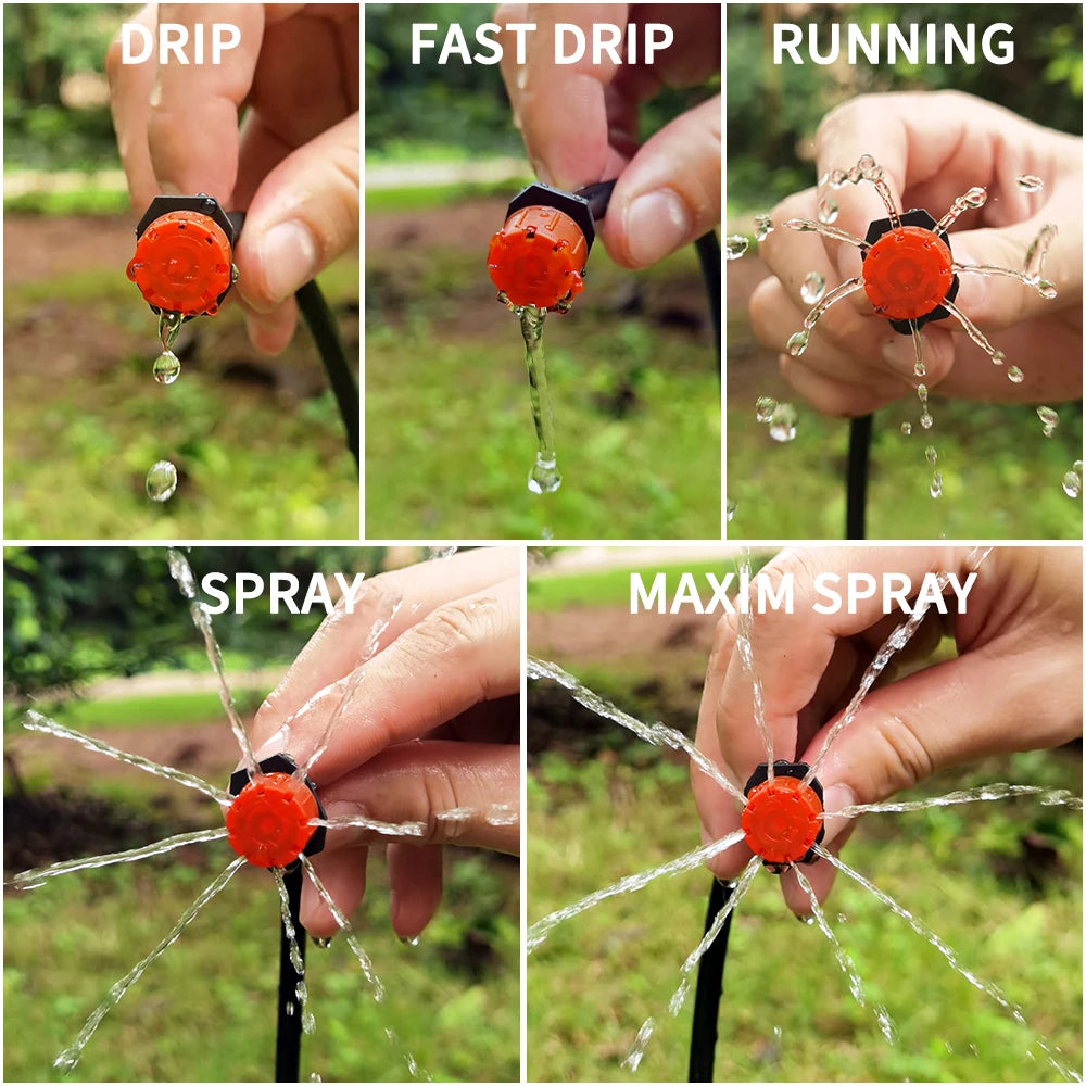 Portable 20M Micro Drip Irrigation System with Adjustable Drippers