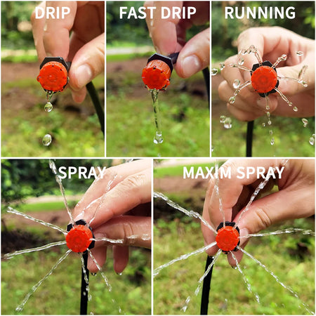 Portable 20M Micro Drip Irrigation System with Adjustable Drippers