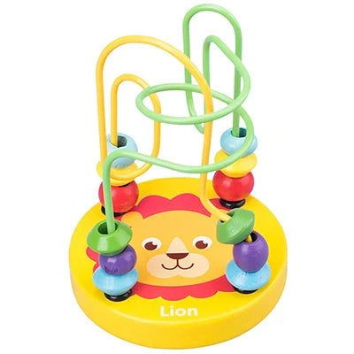 Montessori Wooden Bead Wire Maze Roller Coaster &ndash; Educational Toys for Toddlers and Young Children Lion 209