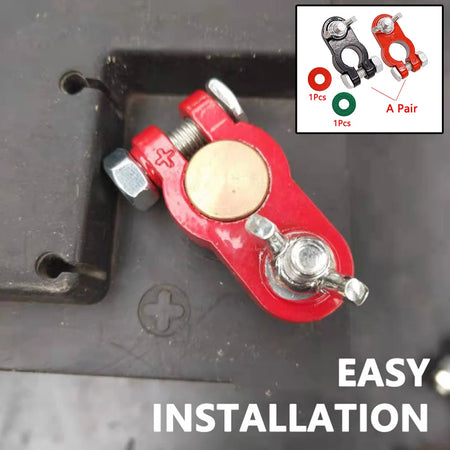 Heavy-Duty Quick Release Car Battery Terminal Clamps - Anti-Rust &amp; Reliable