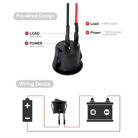 12V Round Rocker Switch &ndash; Reliable Power Control for Automotive and Marine Use