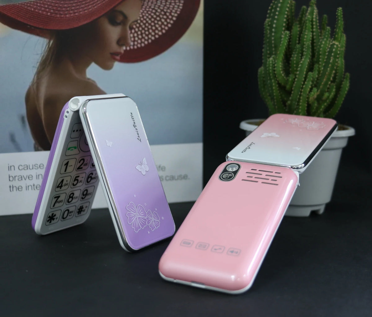 Pink Classic Mini Flip Women Phone &ndash; Large Button SOS Dial