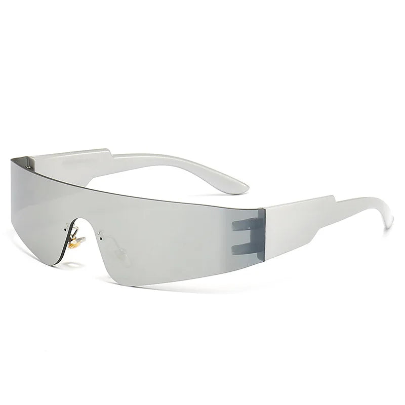 Trendy Cyberpunk Frameless UV400 Sports Sunglasses for Women C5 / As shown in the figu