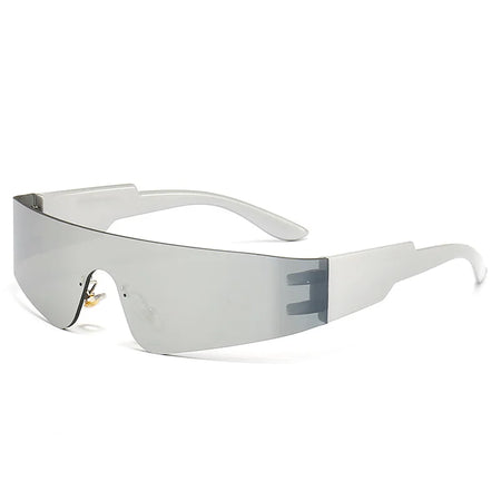 Trendy Cyberpunk Frameless UV400 Sports Sunglasses for Women C5 / As shown in the figu