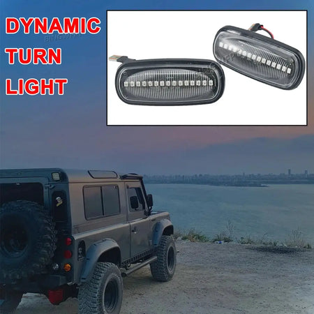 2PCS Dynamic Flowing LED Side Marker Light For Land Rover Discovery 2 1999-2004 Defender Freelander 1 2002-2005 by InterCyprus Trading Ltd