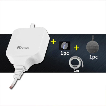 220-240V Mini Aquarium Oxygen Pump &ndash; Ultra Quiet Low Noise Square white / EU Adapter Plug