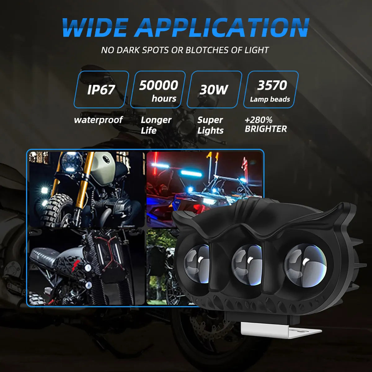 KEVANLY Motorcycle LED Spot Light &ndash; Five Versatile Light Modes