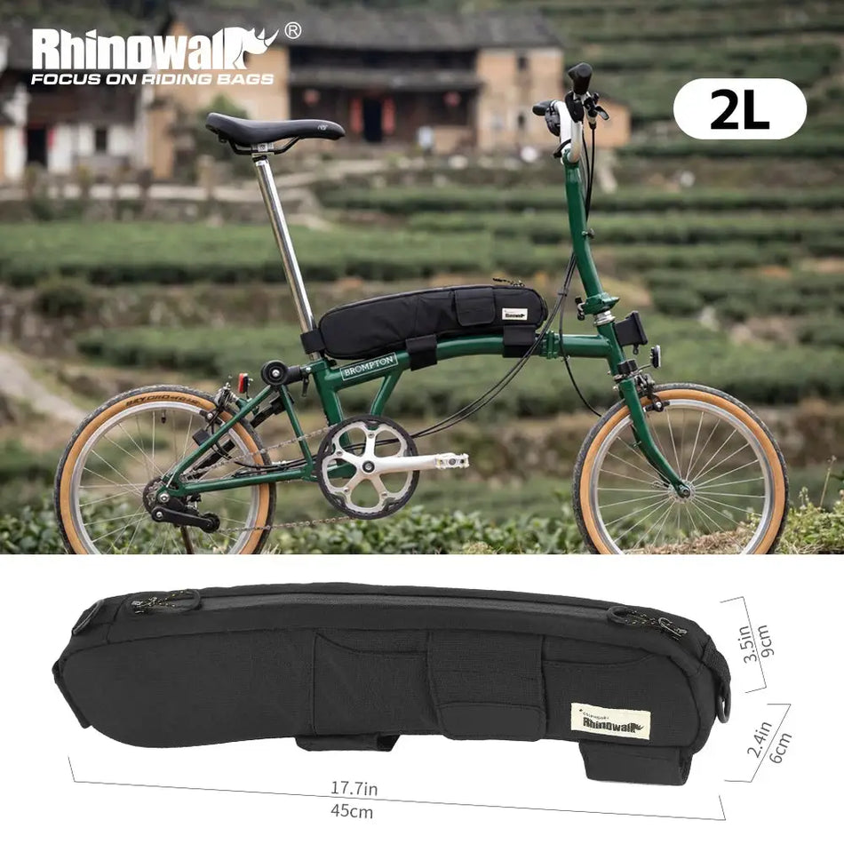 Rhinowalk Bicycle Frame Bag 2L Water-Resistant Bike Cycling Top Tube Stotage Luggage Fit Brompton Dahon Folding Bike Bickpacking by InterCyprus Trading Ltd