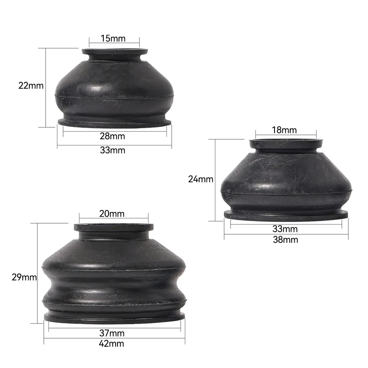6x Universal Ball Joint Turn Rods Rubber Boot Dust Cover Replacement Control Arm Protector Car Suspension Steering Accessories by InterCyprus Trading Ltd