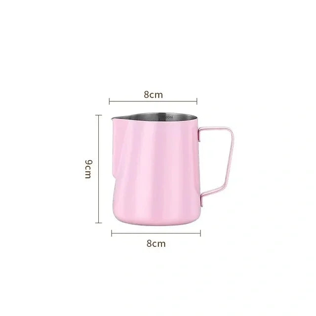 WUWANLI Stainless Steel Milk Frothing Pitcher &ndash; Precision Measurement for Perfect Latte Art 350ML Pink