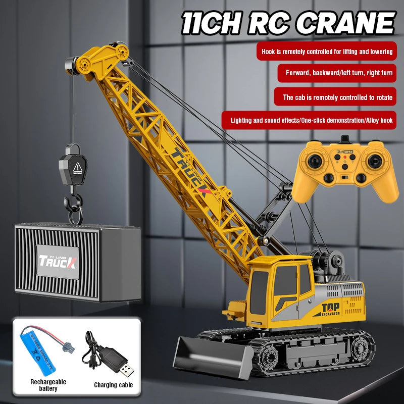 Laege Rc Truck 15Ch &ndash; Remote Control Alloy Arm Crane 31CM 11CH yellow