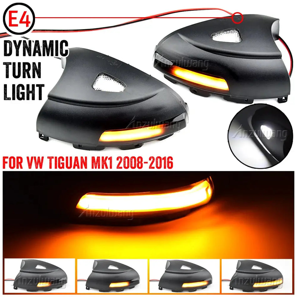 LED сигнални светлини за завой с ефект на течаща вода за VW Tiguan MK1 Sharan Skoda Yeti