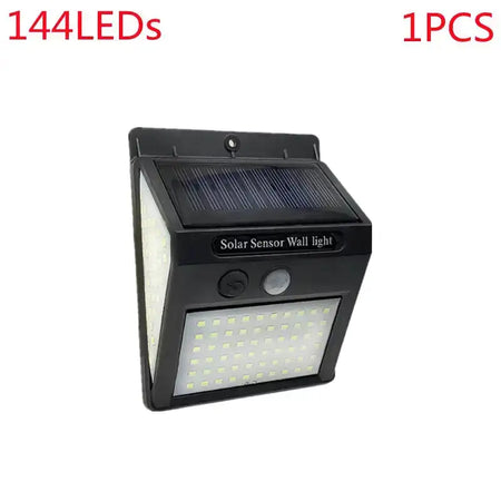 Outdoor 100 LED Solar Light Motion Sensor Waterproof Sunlight Garden Decoration Street Lights Solar Powered Lantern Wall Lamp 1Pcs 144Leds