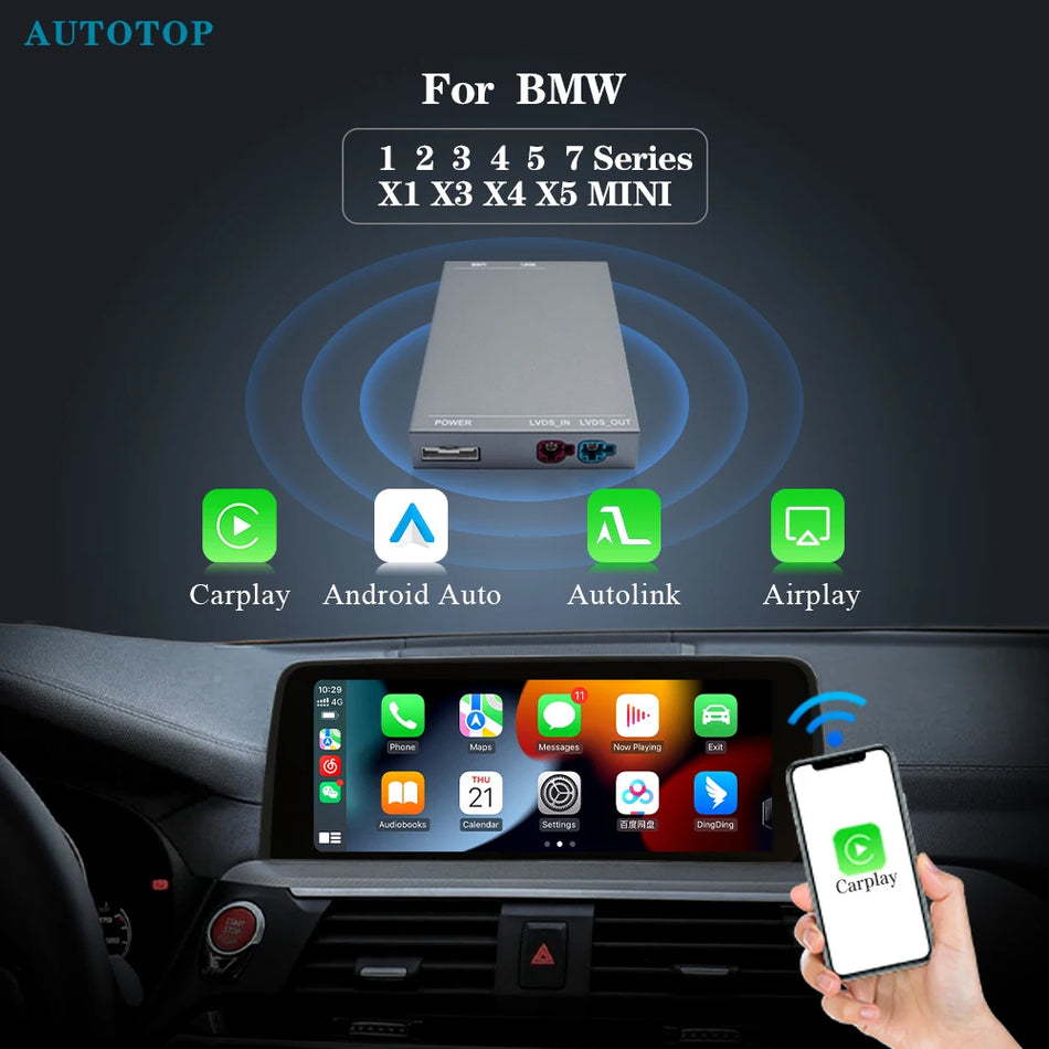 Autotop Trådlös CarPlay Android Auto Konverterare För BMW Mini