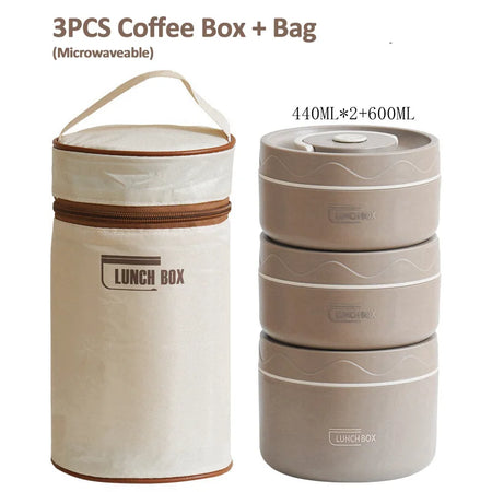 Choice Portable Insulated Lunch Box Set &ndash; Leakproof Storage Coffee / 3