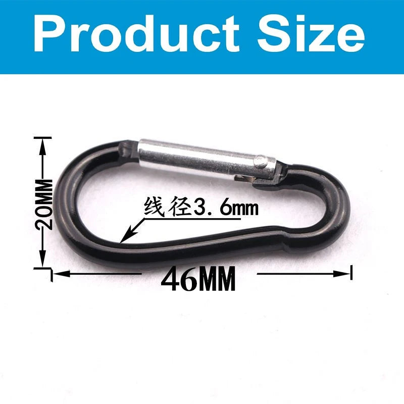 Aluminum Alloy Gourd Shaped Model 5 Outdoor Safety Spring Hook Carabiner with LED Light for Climbing Water Bottle Backpack