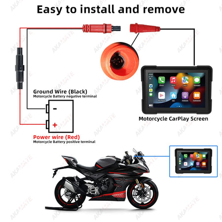 5 Inch Motorcycle Monitor &ndash; Waterproof CarPlay Android Auto