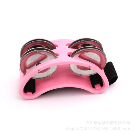 Elliptical Drum Companion - Kids Educational Tambourine pink