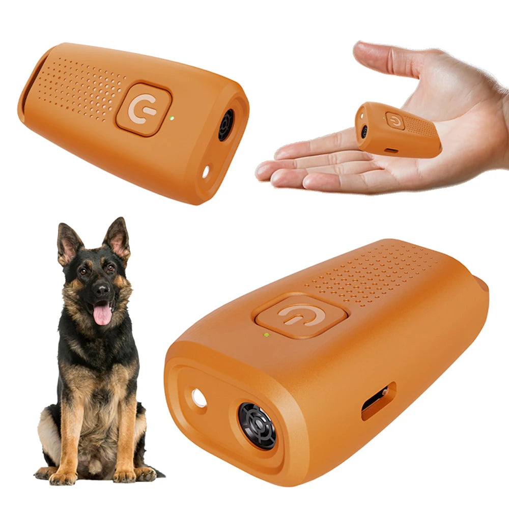 Type-C Mini Ultrasonic Dog Trainer &ndash; LED Flashlight Orange
