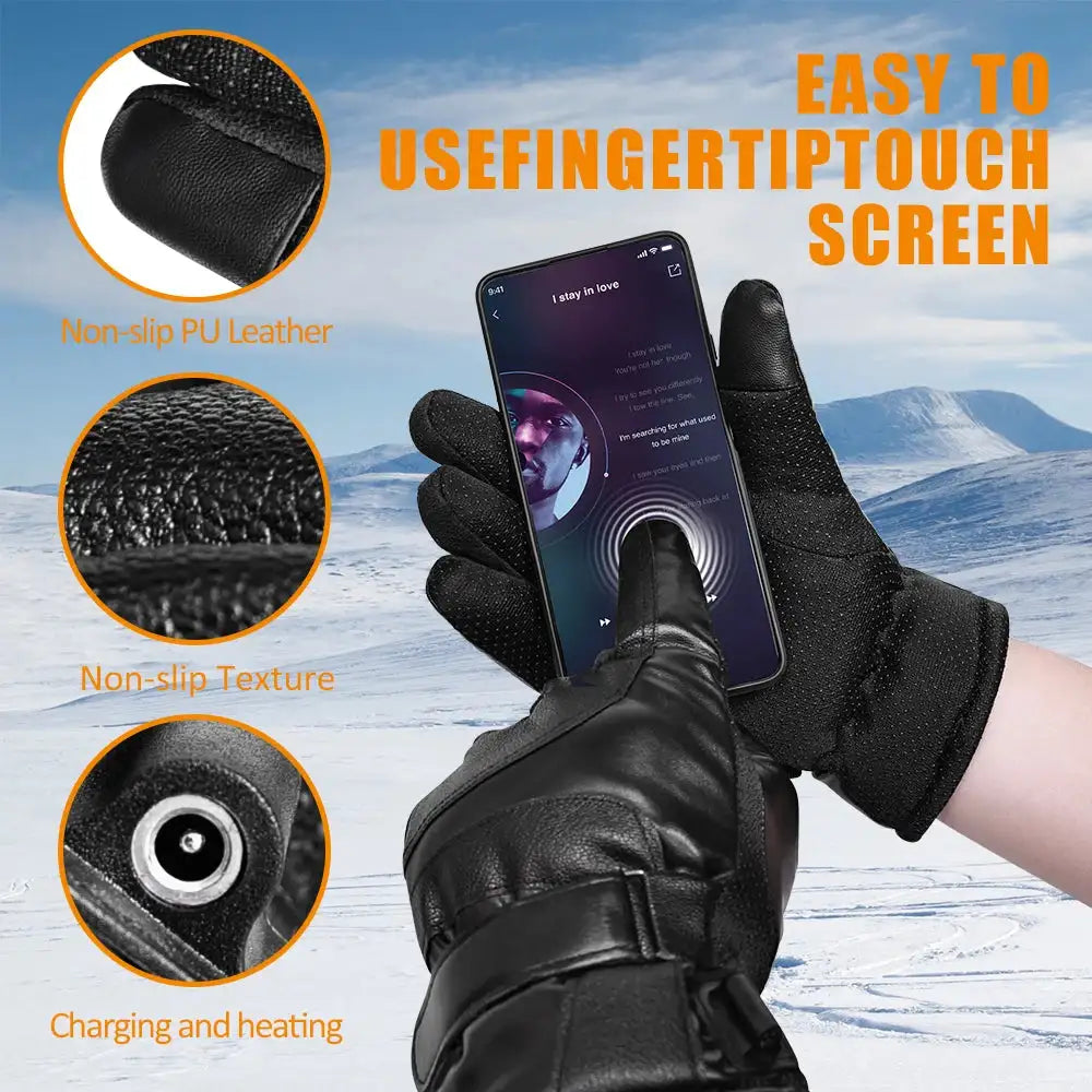 Windproof Winter Heated Mitten for Outdoor Skiing Camping