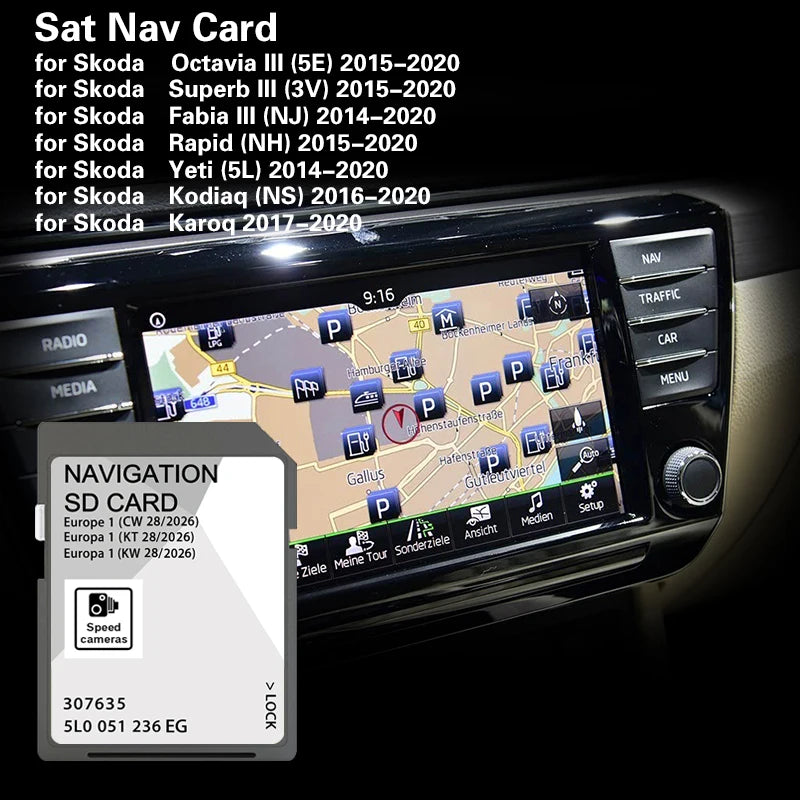 Navigation SD Card For Skoda Karoq 2017-2020 - Europe Maps