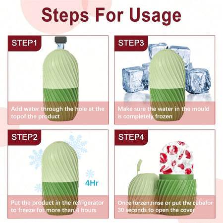 Ice Face Roller Beauty Massage Silicone Mold for Eye Puffiness &amp; Pore Reduction