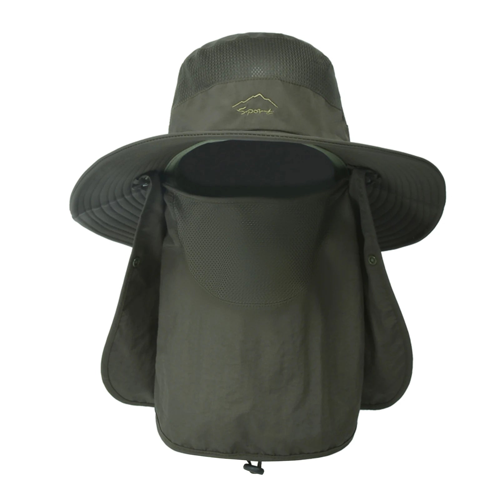Sun Hat UV Protection Wide Brim Neck Flap &ndash; Sun Shield Dark green