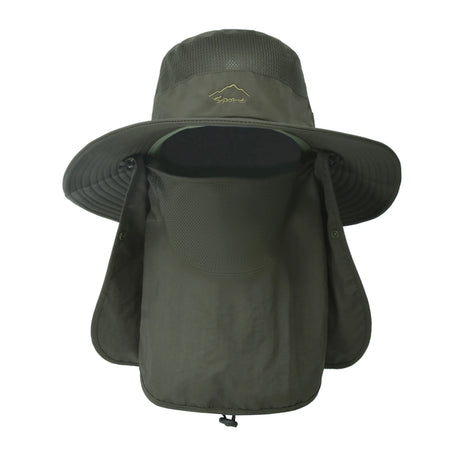 Sun Hat UV Protection Wide Brim Neck Flap &ndash; Sun Shield Dark green