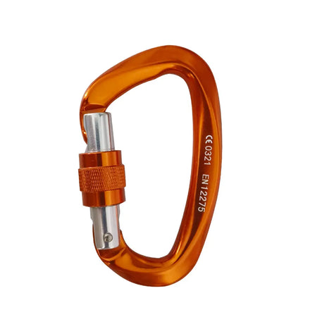 25KN Professional Climbing Carabiner D Shape Aviation Aluminum Safety Lock Outdoor Climbing Ascend Mountaineering Equipment Orange