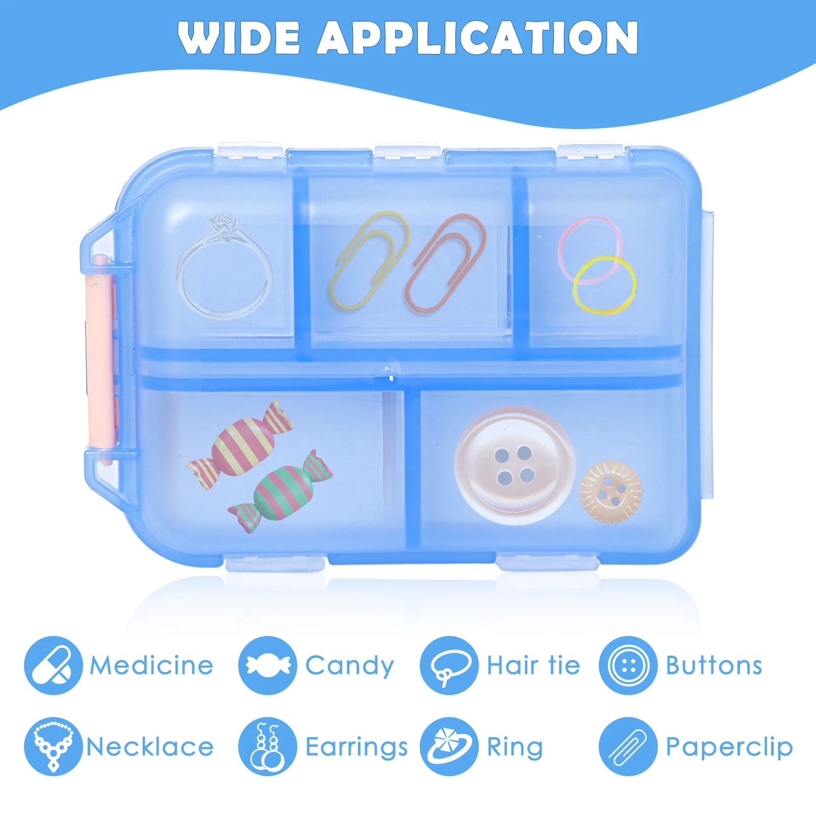 Pill Organizer 10 Compartments &ndash; Includes 175 Labels