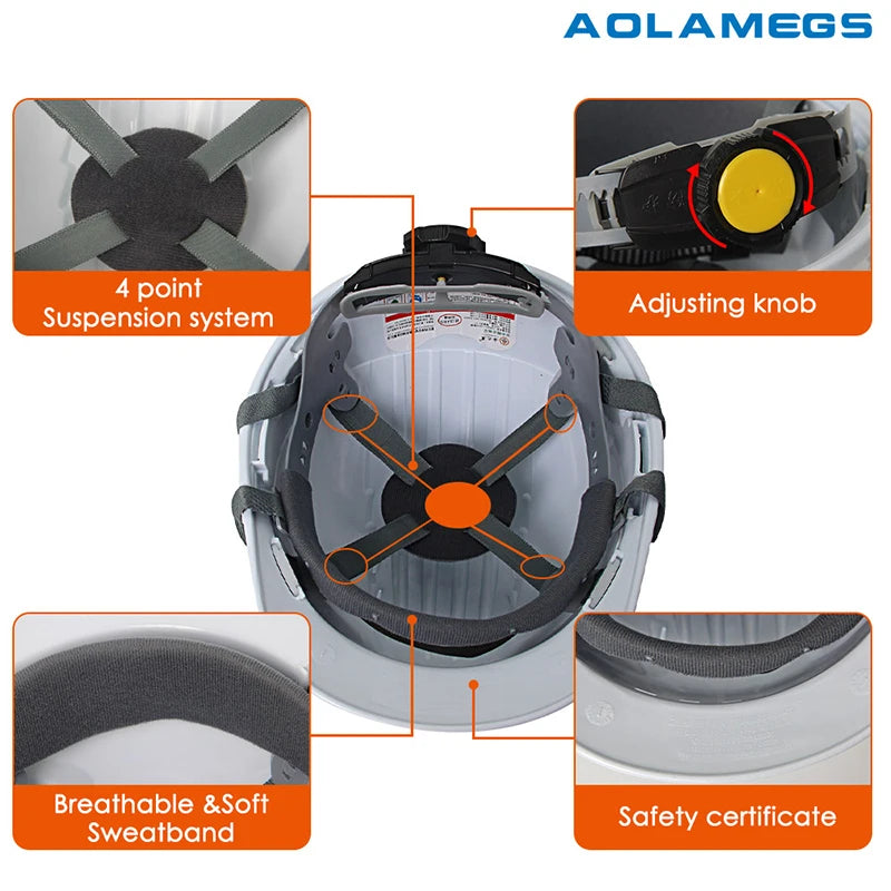 AQM6602WH3 - Breathable Reflective Safety Helmet for Work