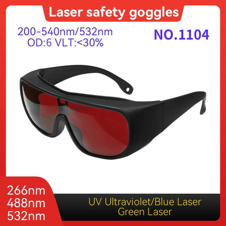 Laser Protection Glasses 10600nm OD6 UV400 - Wide Spectrum Model 1104 OD6