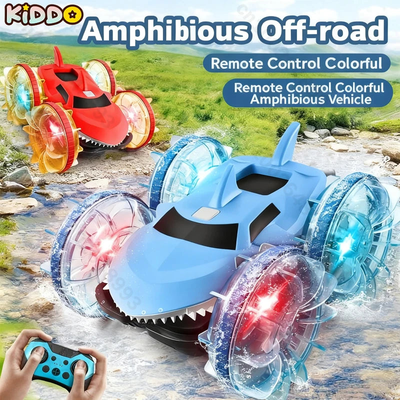 CONUSEA Shark RC Auto Amfibisch Gebaar Detectie 2.4G met LED Stuntverlichting