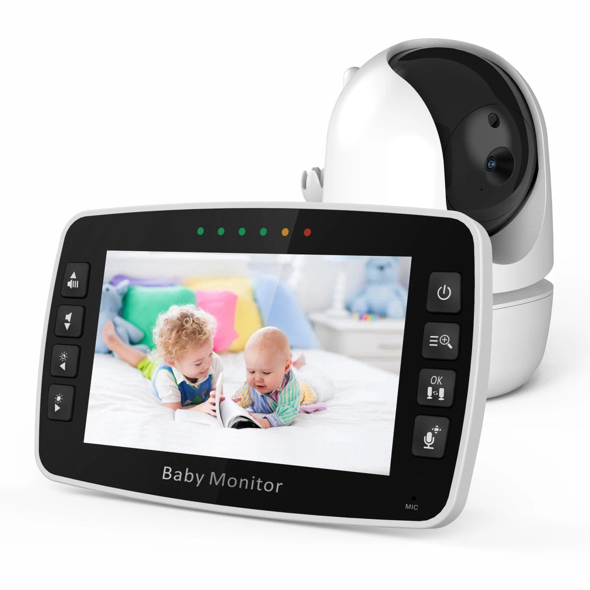 4.3-Inch Wireless PTZ Baby Monitor with Temperature Display