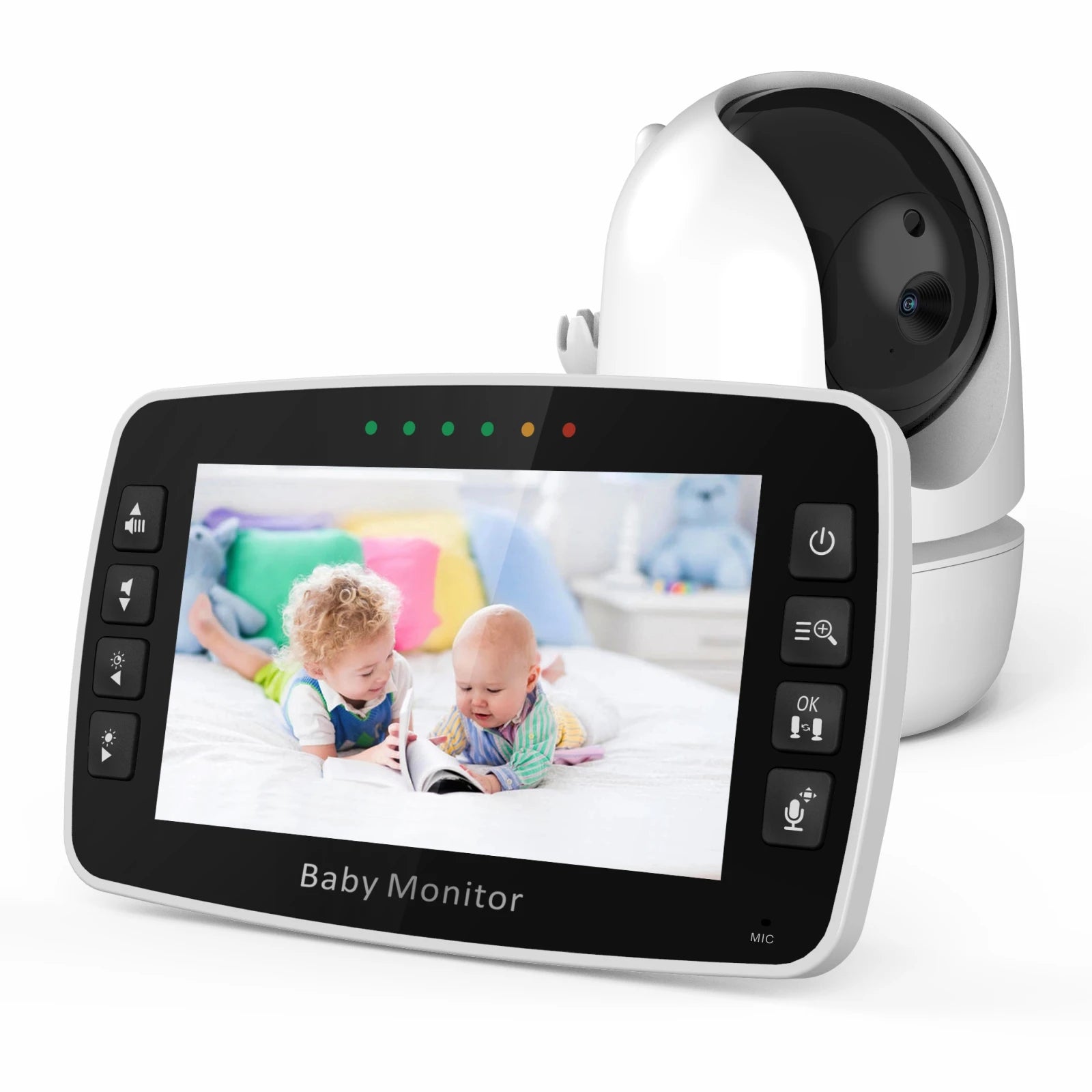 4.3-Inch Wireless PTZ Baby Monitor with Temperature Display