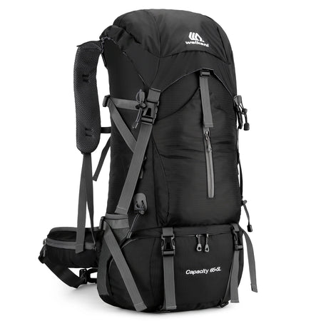 70L Mountaineering Bag &ndash; Waterproof With Pockets System Black