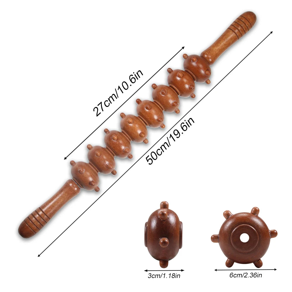Wood Therapy Roller Gear Stick &ndash; High-Quality Natural Wood Massage Tool 15