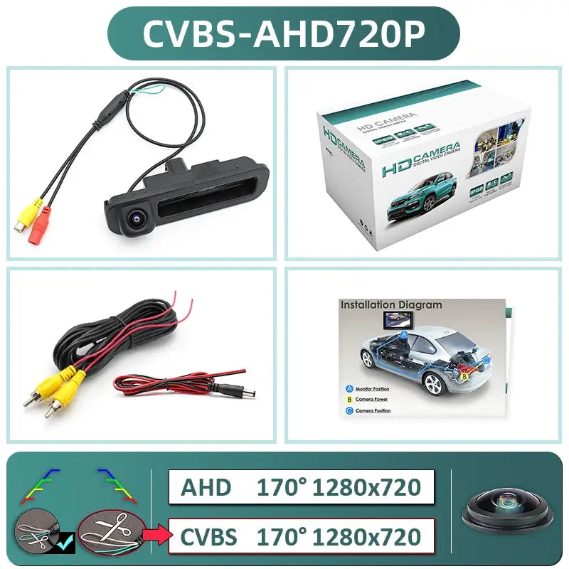 1080P AHD Trunk Handle Rear View Camera 170 Degree Wide Angle For Ford Focus MK3 C-Max by InterCyprus Trading Ltd