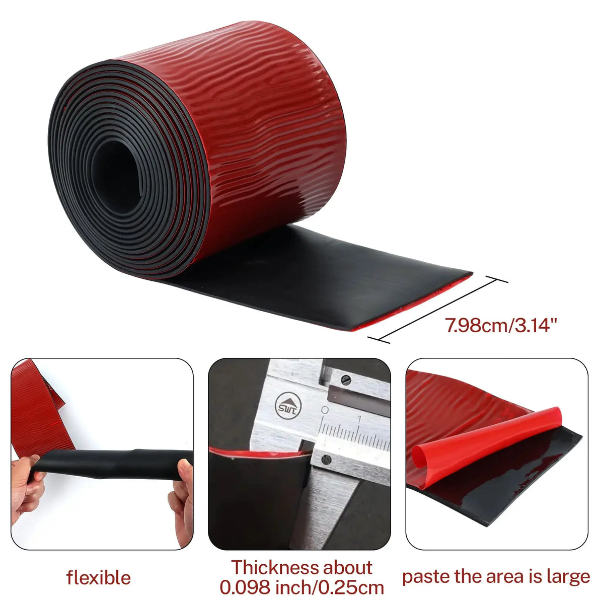 Universal Black Rubber Car Body Side Skirts Lip Anti-Scratch Protector Auto Truck SUV Paint Protection 4 Doors Body Car Styling by InterCyprus Trading Ltd