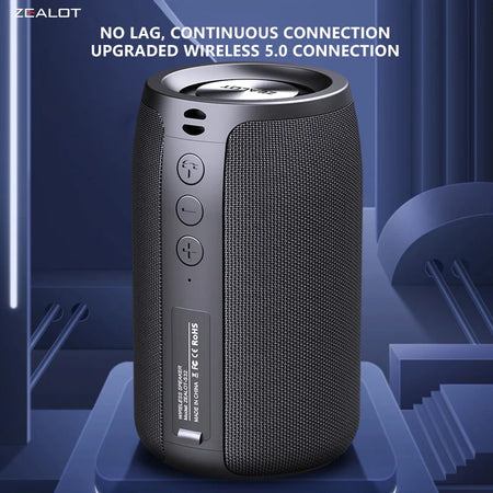 ZEALOT S32 Portable 5W Wireless Subwoofer Speaker with Booming Bass and 10-Hour Playtime